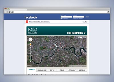 King's College London Facebook page apps